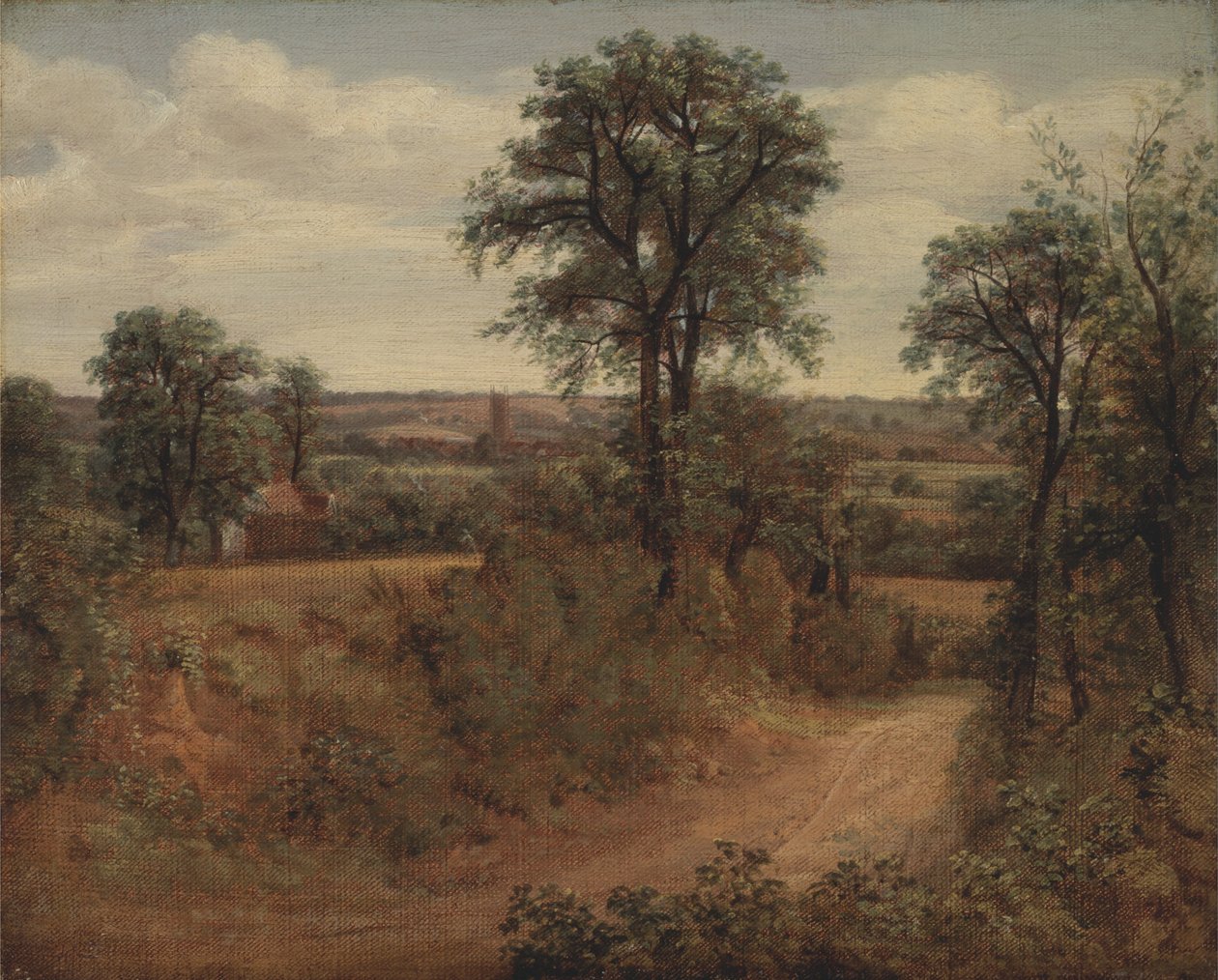Lane nær Dedham af John Constable