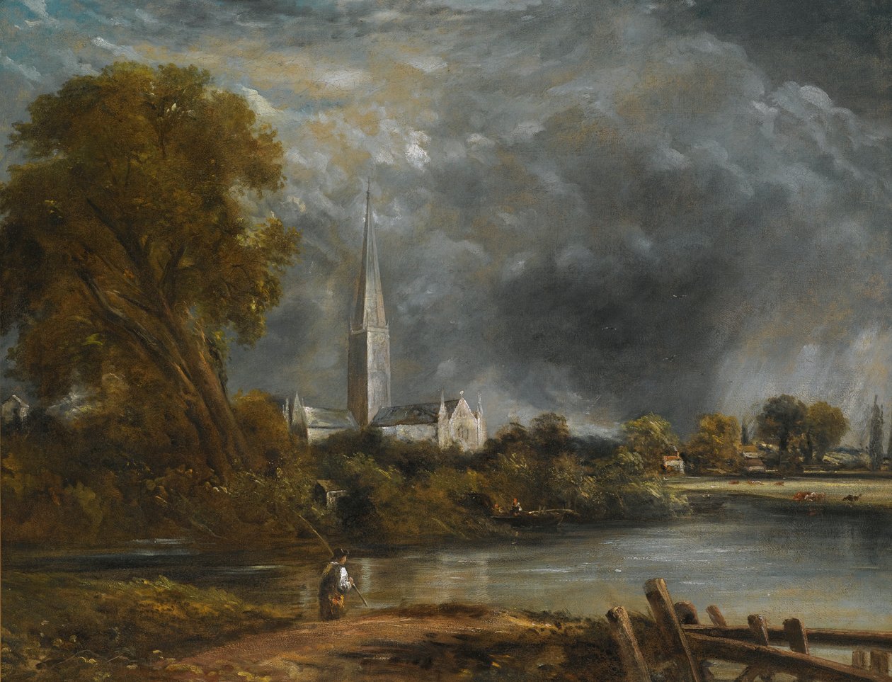 Salisbury Cathedral fra engene af John Constable
