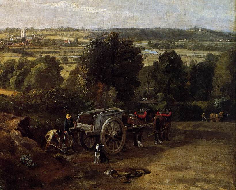 Stour-dalen med Church of Dedham (detaljer) af John Constable