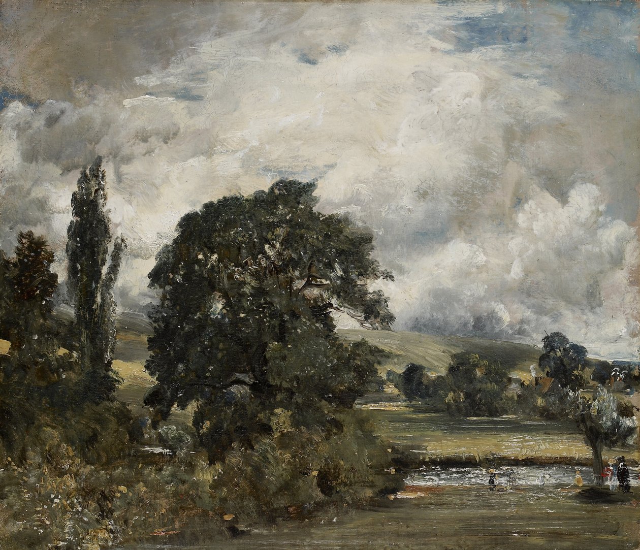 Water Meadows nær Salisbury, 1800-tallet af John Constable