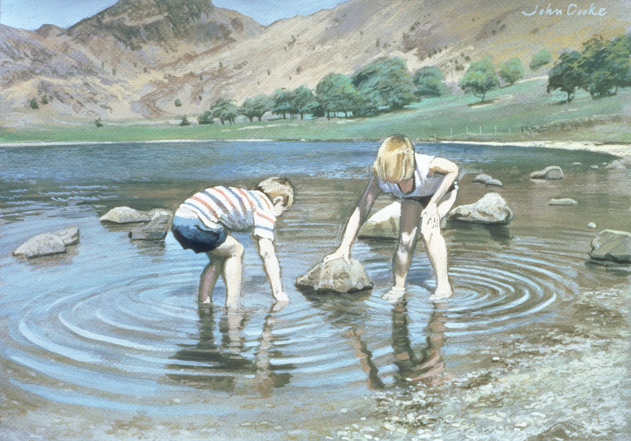 Blea Tarn Summer, 1987 (gouache) af John Cooke