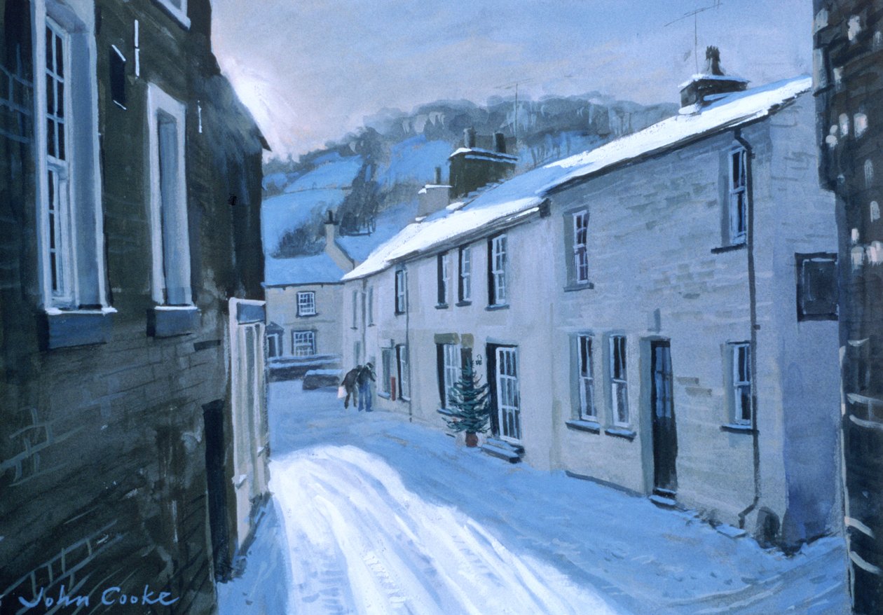 Main Street i Dent, 1997 (gouache) af John Cooke