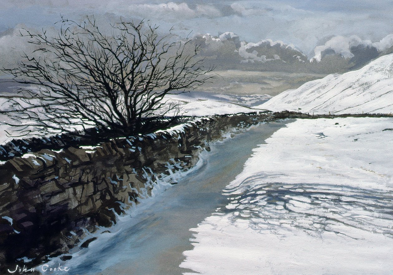 Snow Above Barbondale, Barbon, nr Kirkby Lonsdale, Cumbria af John Cooke