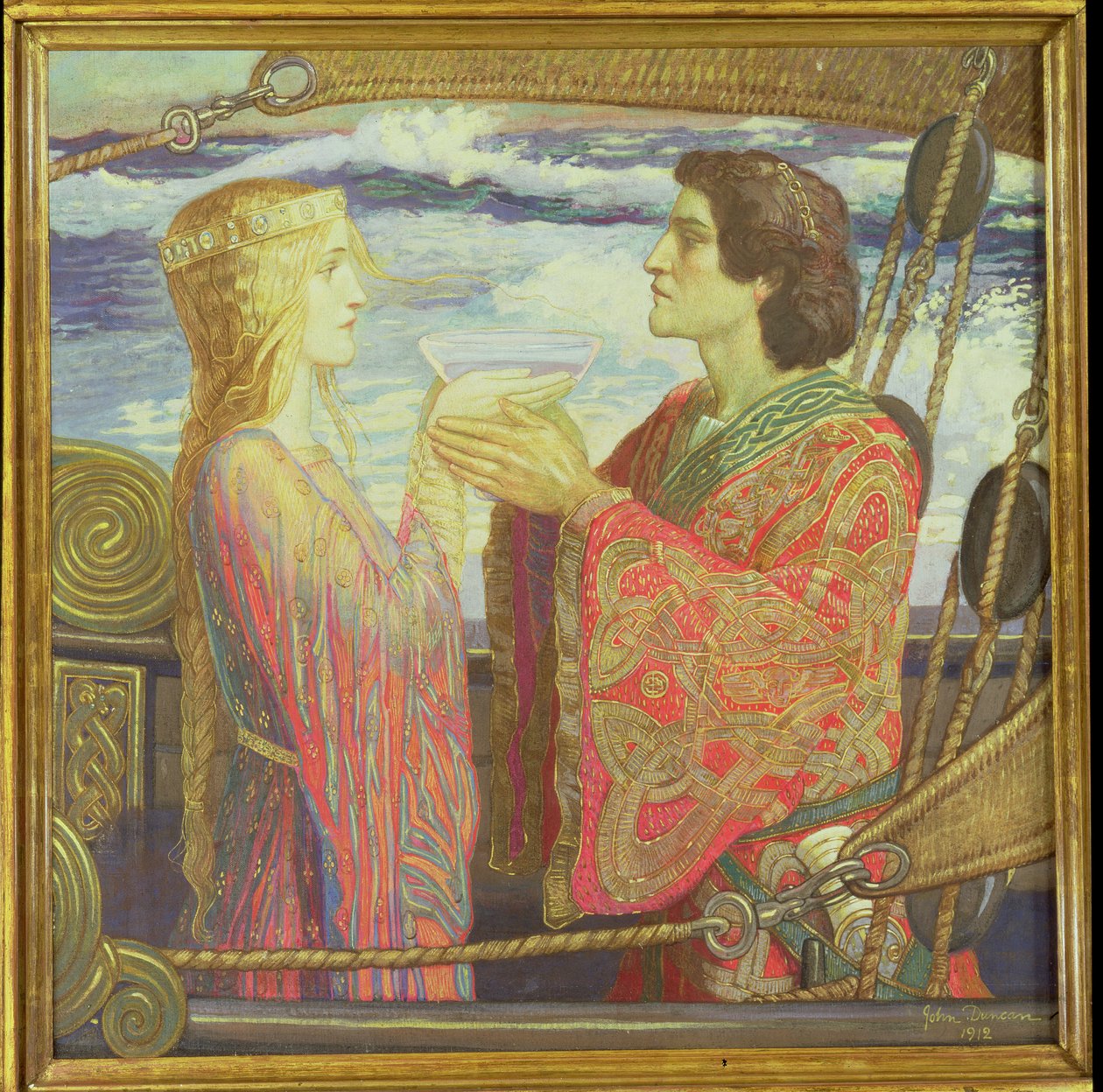 Tristan og Isolde, 1912 (tempera på lærred) af John Duncan