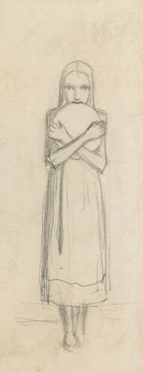 Skitse af en ung pige, 1863 af John Everett Millais