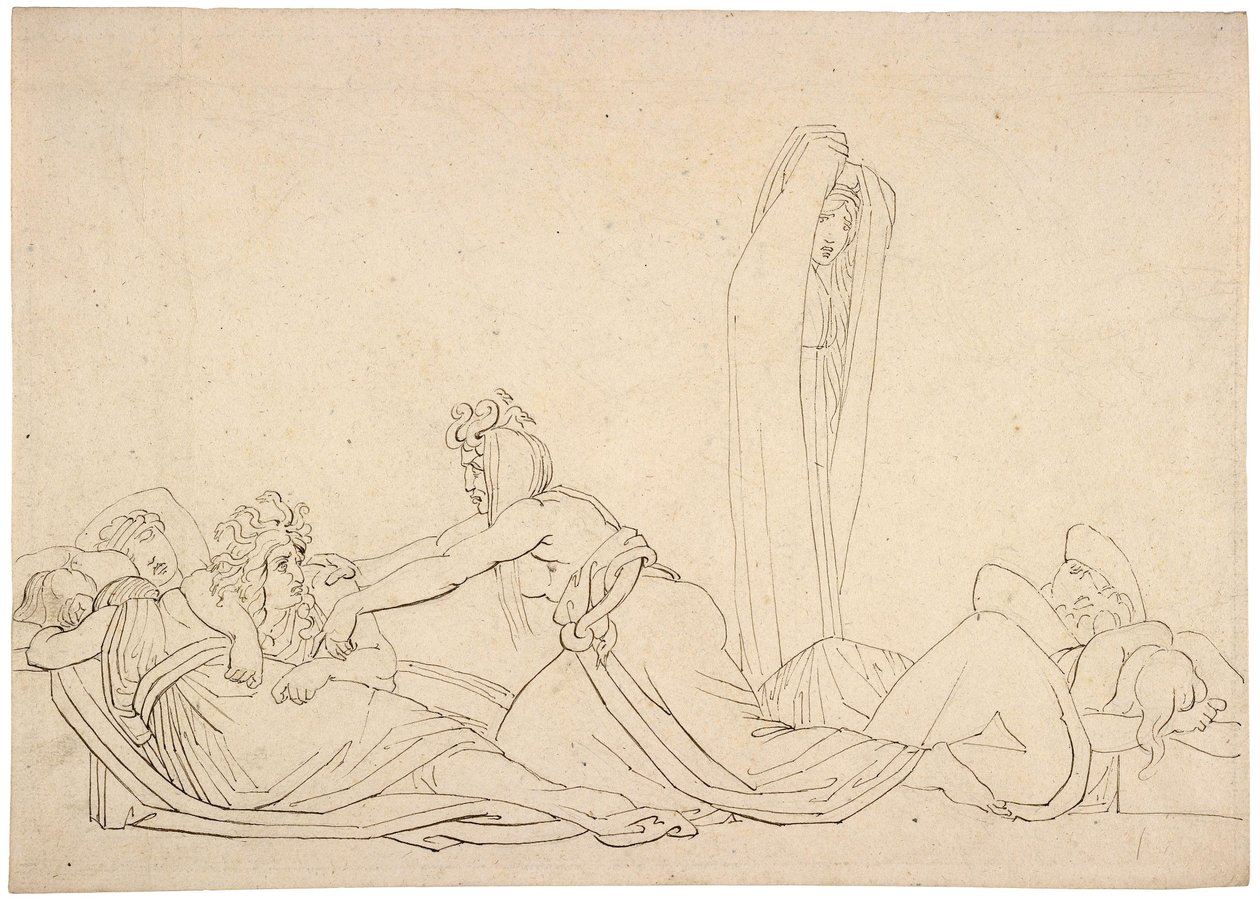 Vågn op, stå op, vække hende, mens jeg rejste dig. The Furies af John Flaxman af John Flaxman