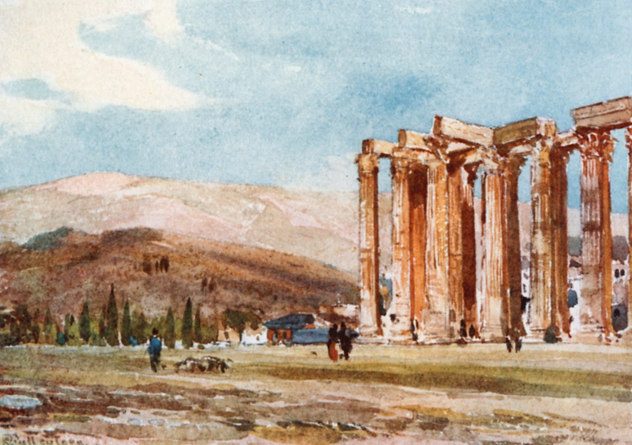 Søjler af Temple of Olympian Zeus fra nordvest af John Fulleylove