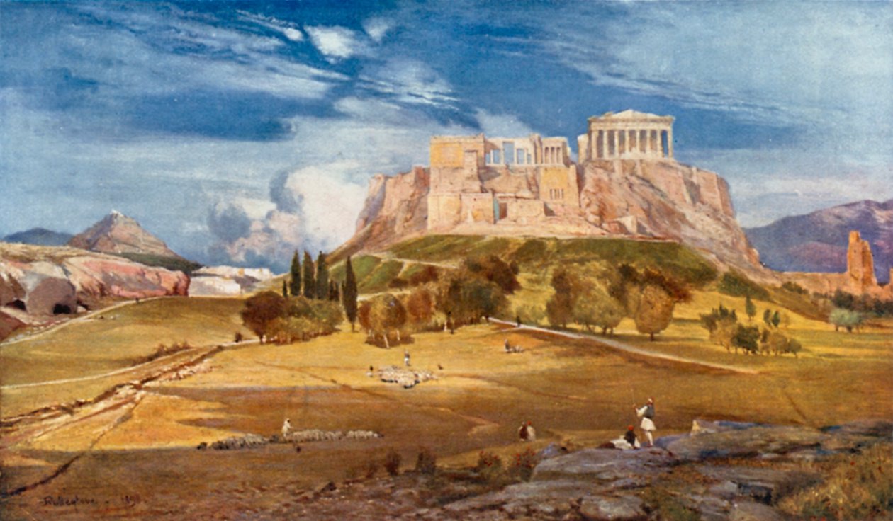 Den vestlige ende af Akropolis set fra under Pnyx af John Fulleylove