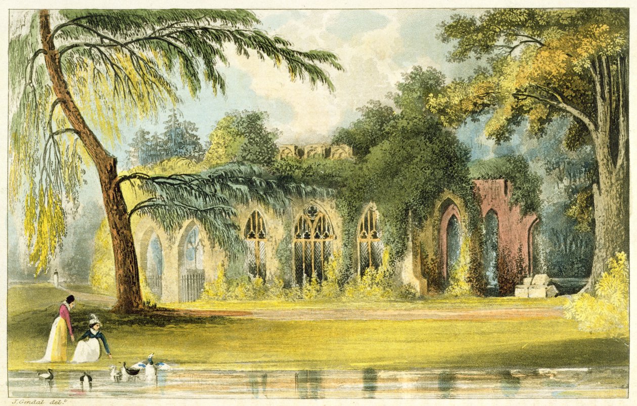 Ruinerne, Frogmore, 1828 af John Gendall