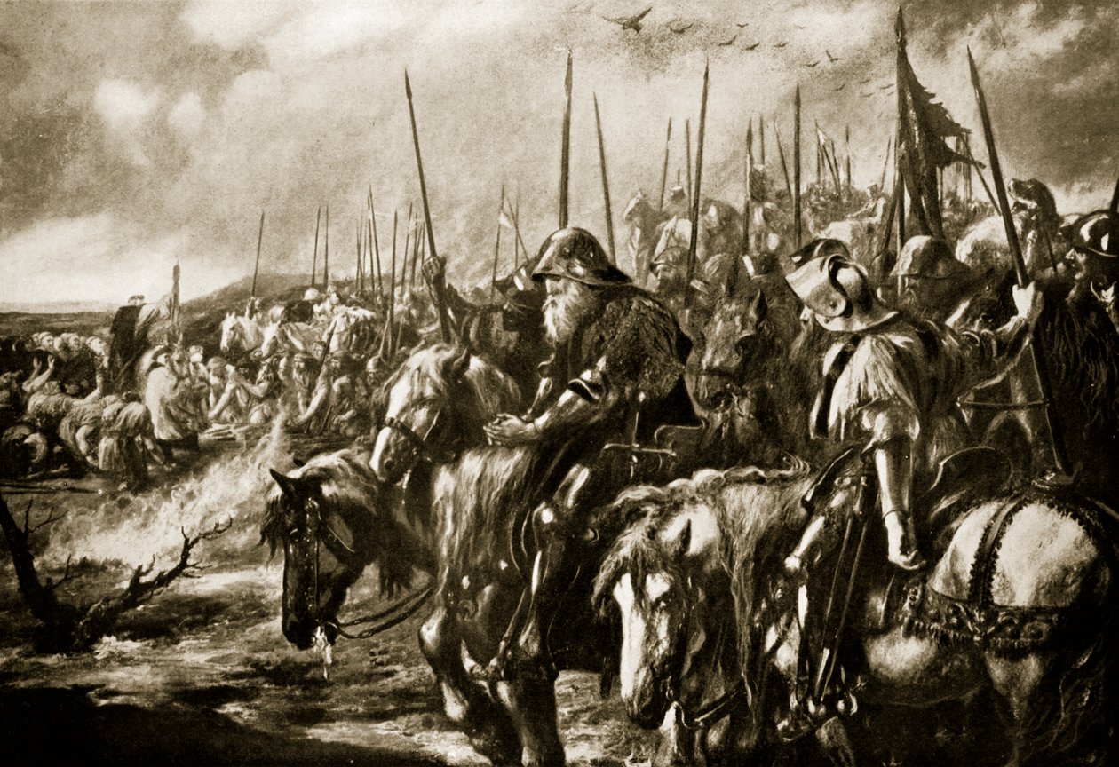 Morgenen for slaget ved Agincourt, 1415 af John Gilbert