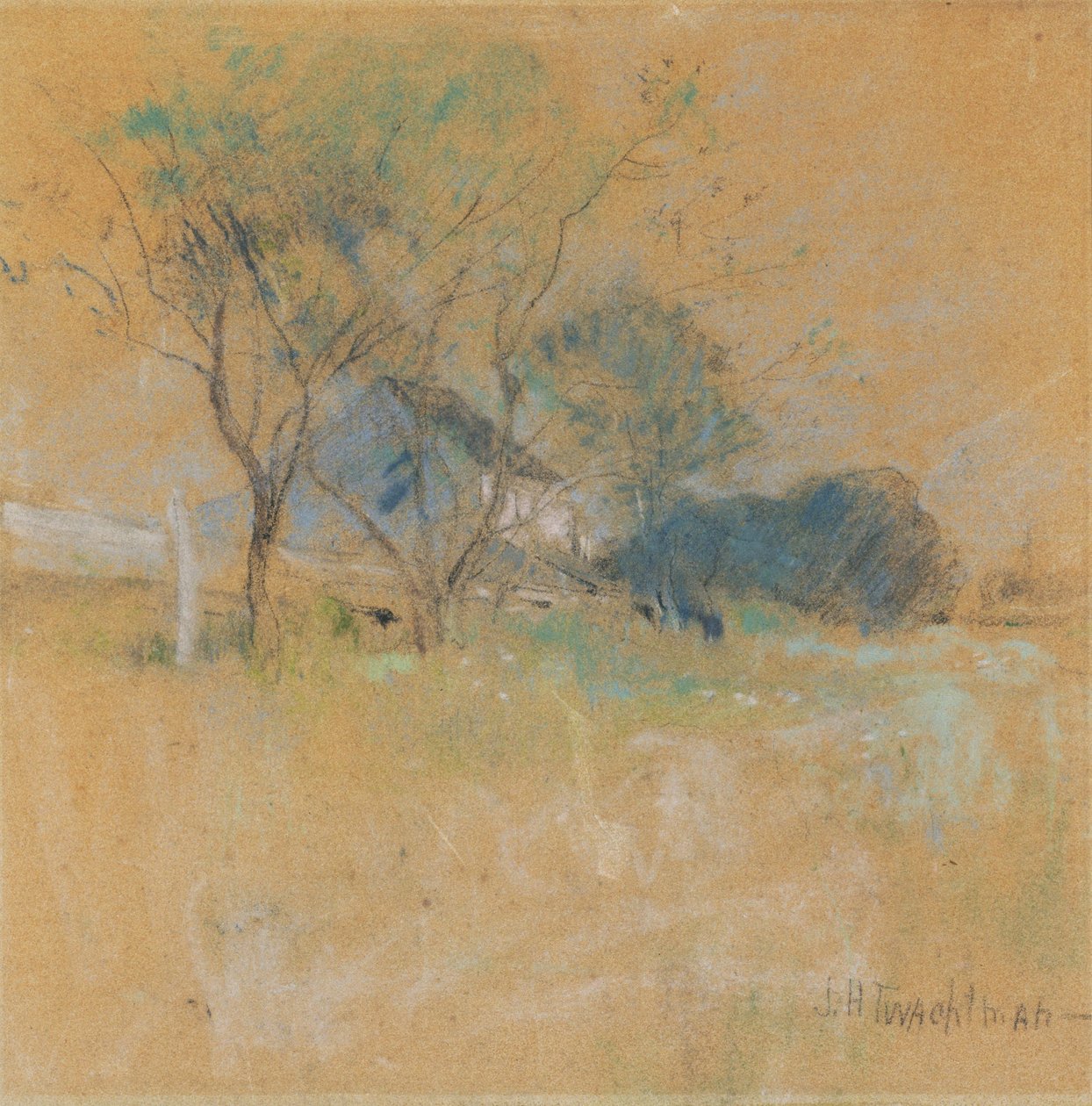 Hus og træ af John Henry Twachtman