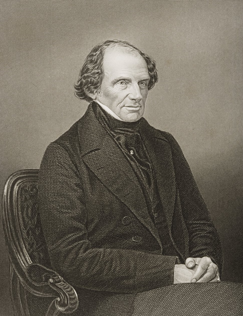 Lord John Russell (1792-1878), 1. jarl Russell, graveret af D.J. Pound efter et fotografi, fra "The Drawing-Room of Eminent Personages, Volume 2", udgivet i London, 1860 af John Jabez Edwin Paisley Mayall