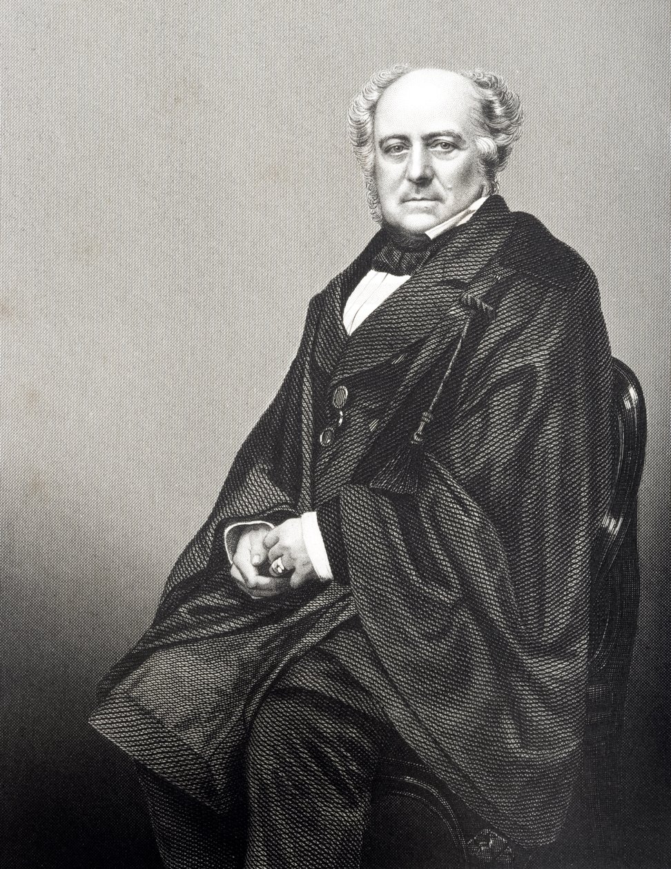 Sir Richard Bethell (1800-73) 1. baron Westbury, indgraveret af D.J. Pund fra et fotografi, fra 