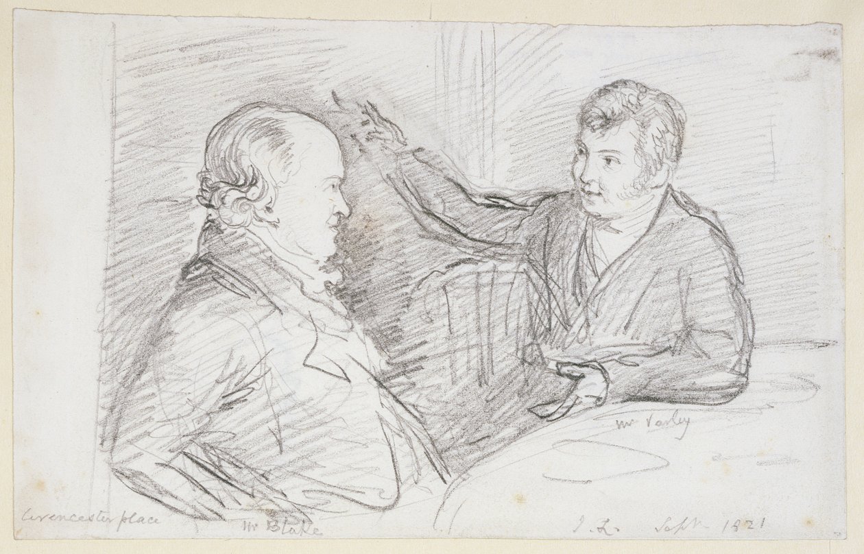 William Blake (1757-1827) i samtale med John Varley (1778-1842) september 1821 af John Linnell