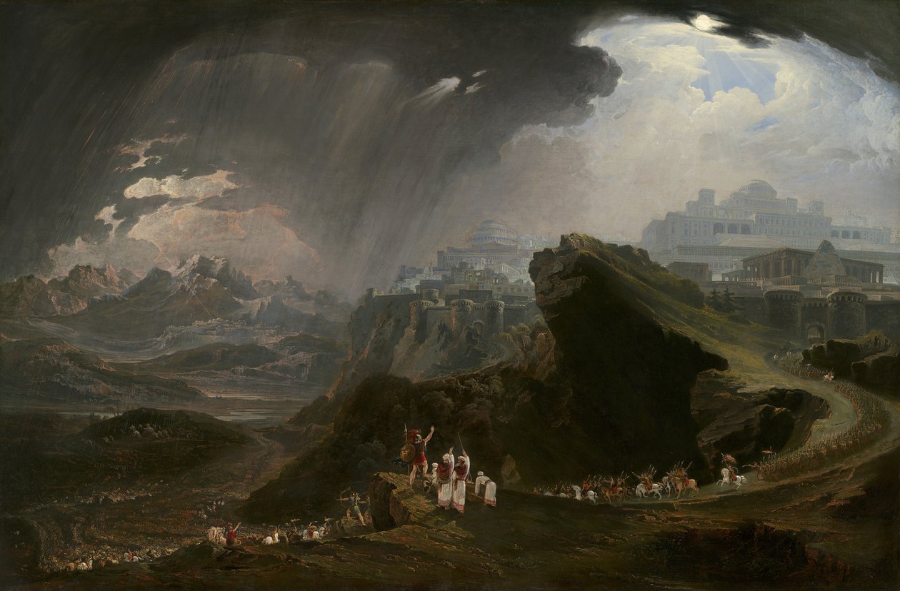 Joshua beordrede solen til at stå stille over Gibeon, 1816 af John Martin
