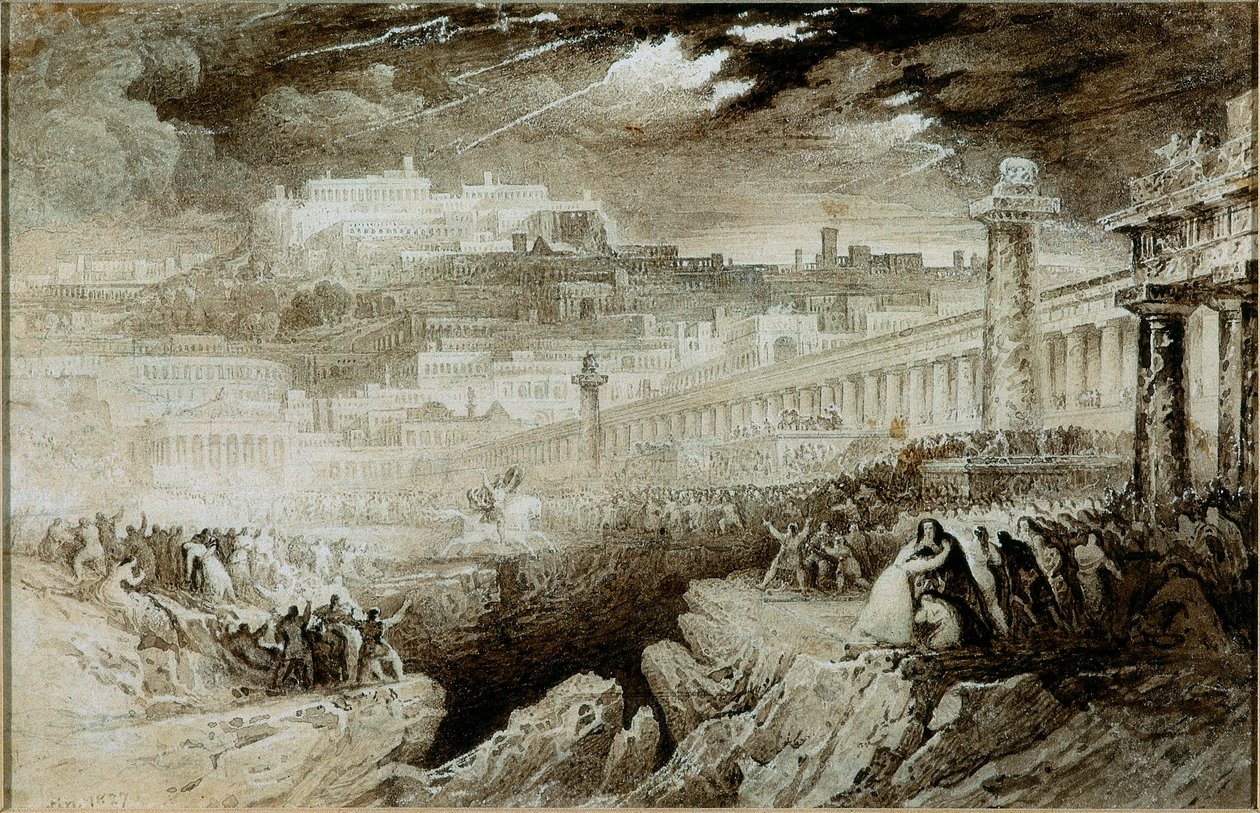 Marcus Curtius (blyant og toilet på papir) af John Martin