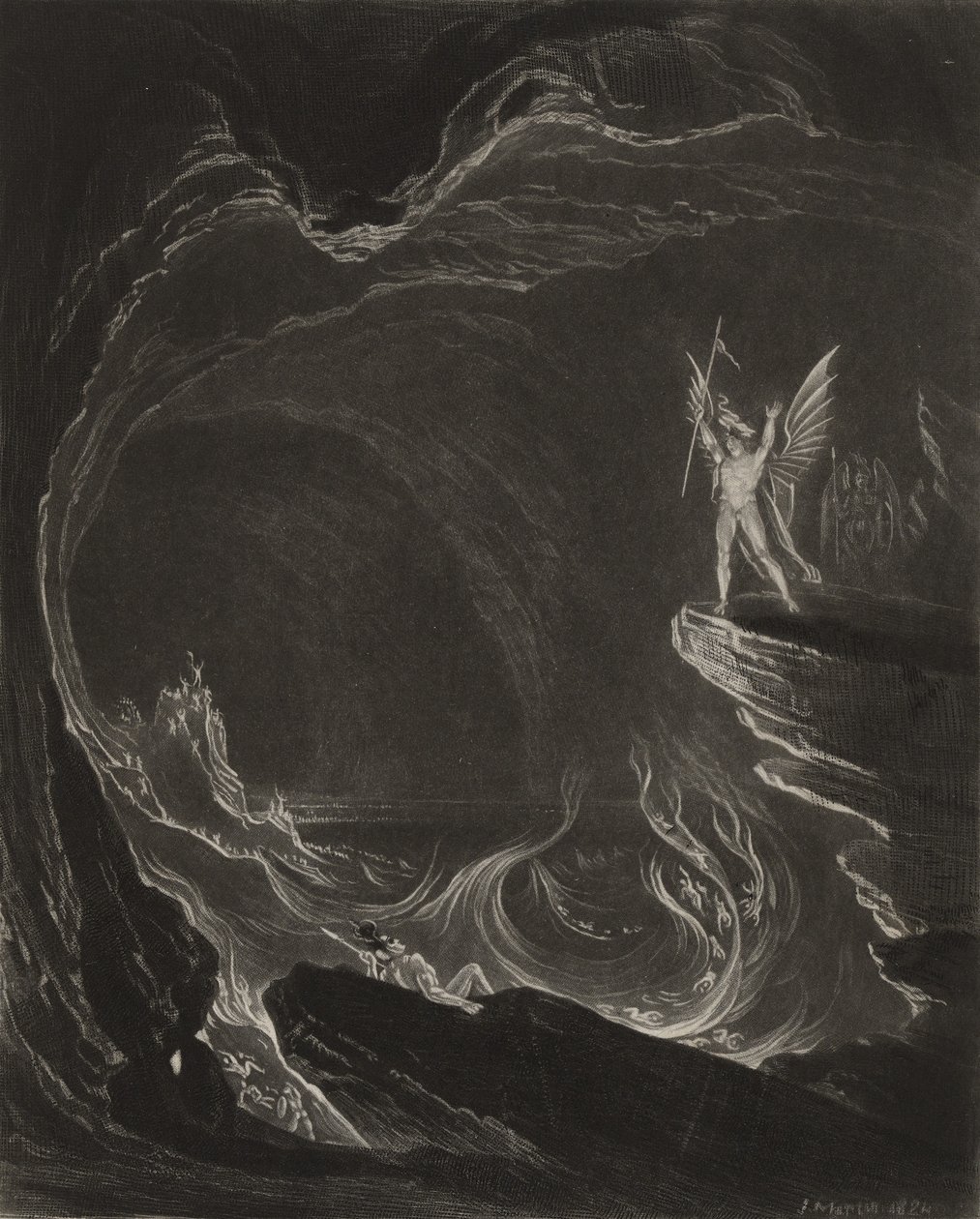 Satan og de faldne engle, ca.1827 (mezzotint) af John Martin