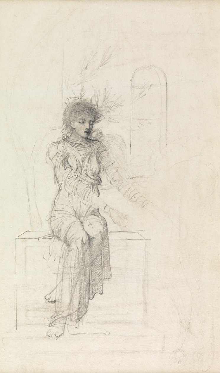Studie af en siddende kvinde af John Melhuish Strudwick