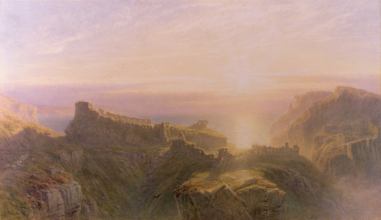 Sunset at Tintagel, 1871 af John Mogford