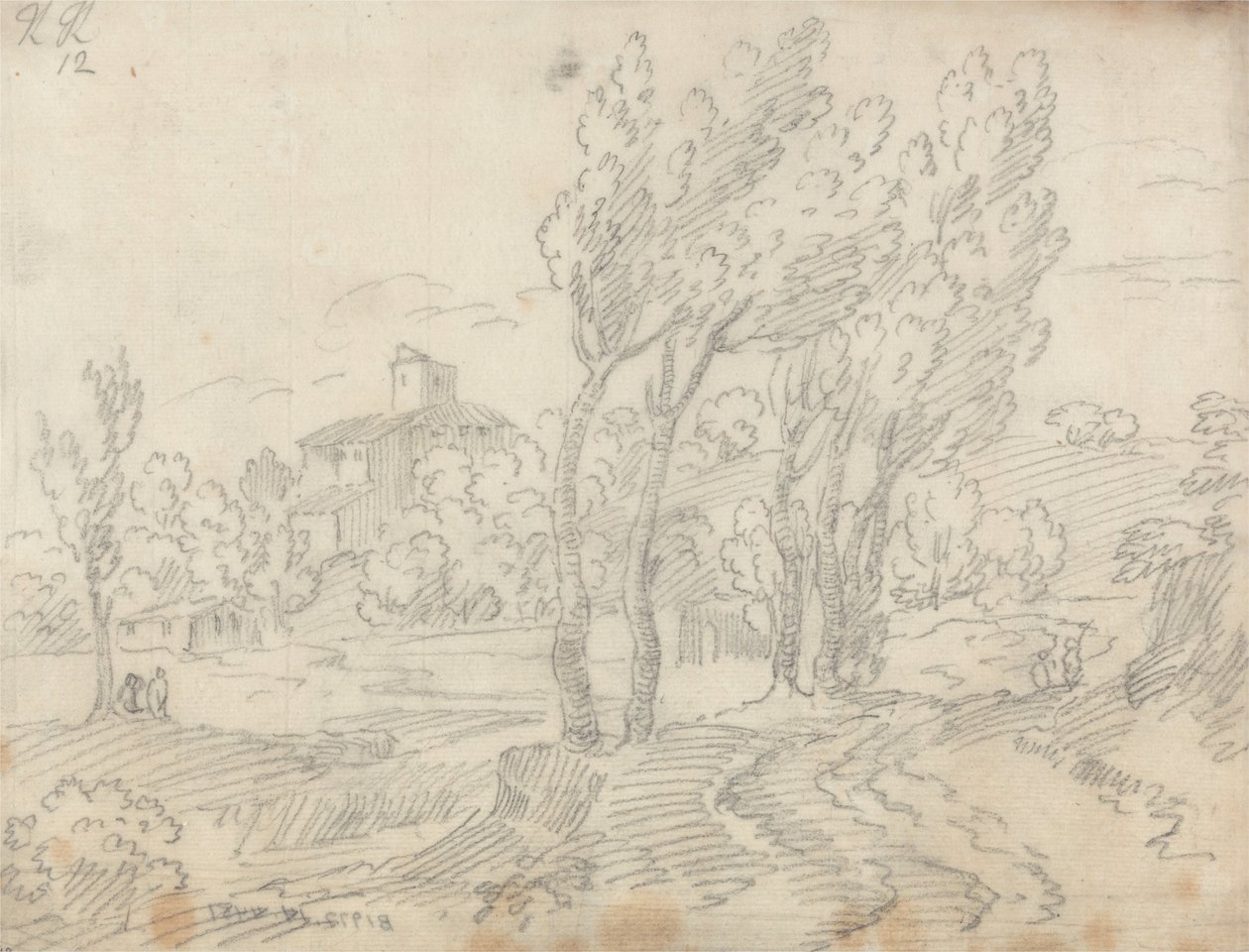 Kloster Monte Olivetto nær Firenze af John Robert Cozens