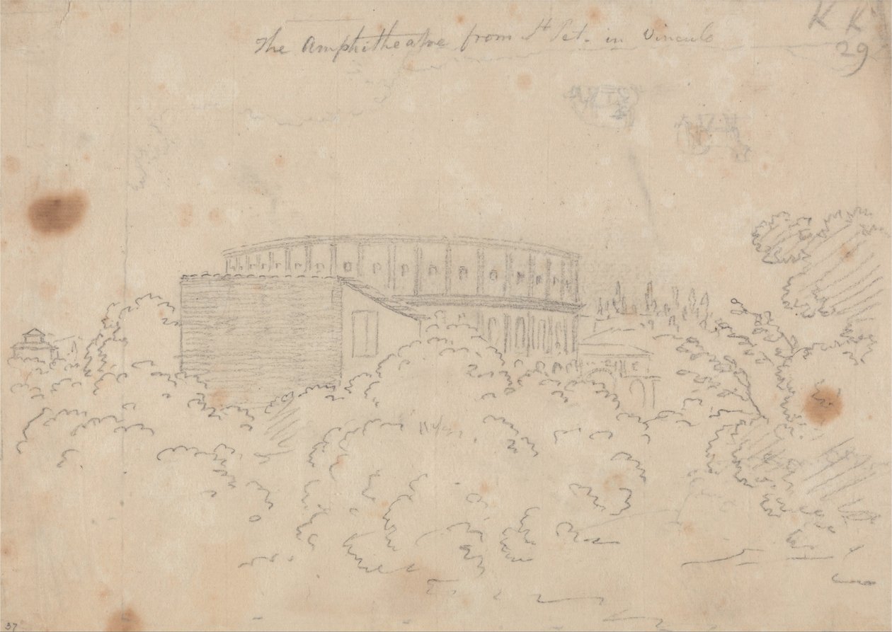 Amfiteatret set fra S. Pietro i Vinculo af John Robert Cozens