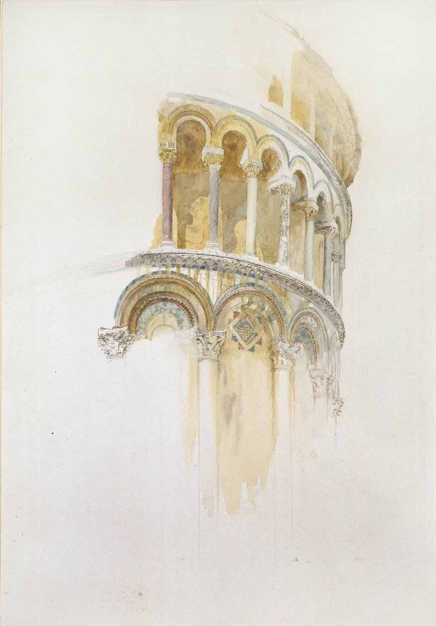 Apsis of the Duomo, Pisa, 1800-tallet (blyant og wc på papir) af John Ruskin