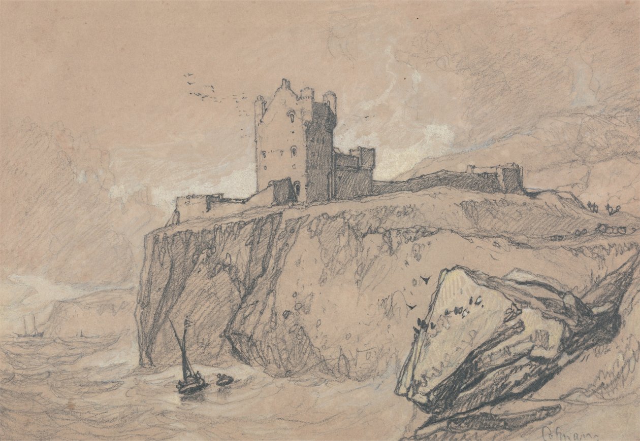 Bamborough Castle, Northumberland af John Sell Cotman