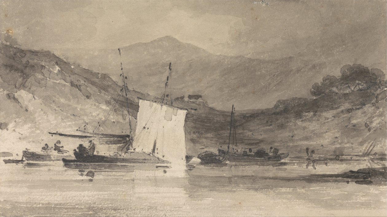 Cader Idris fra Mawddach -flodmundingen over Barmouth af John Sell Cotman