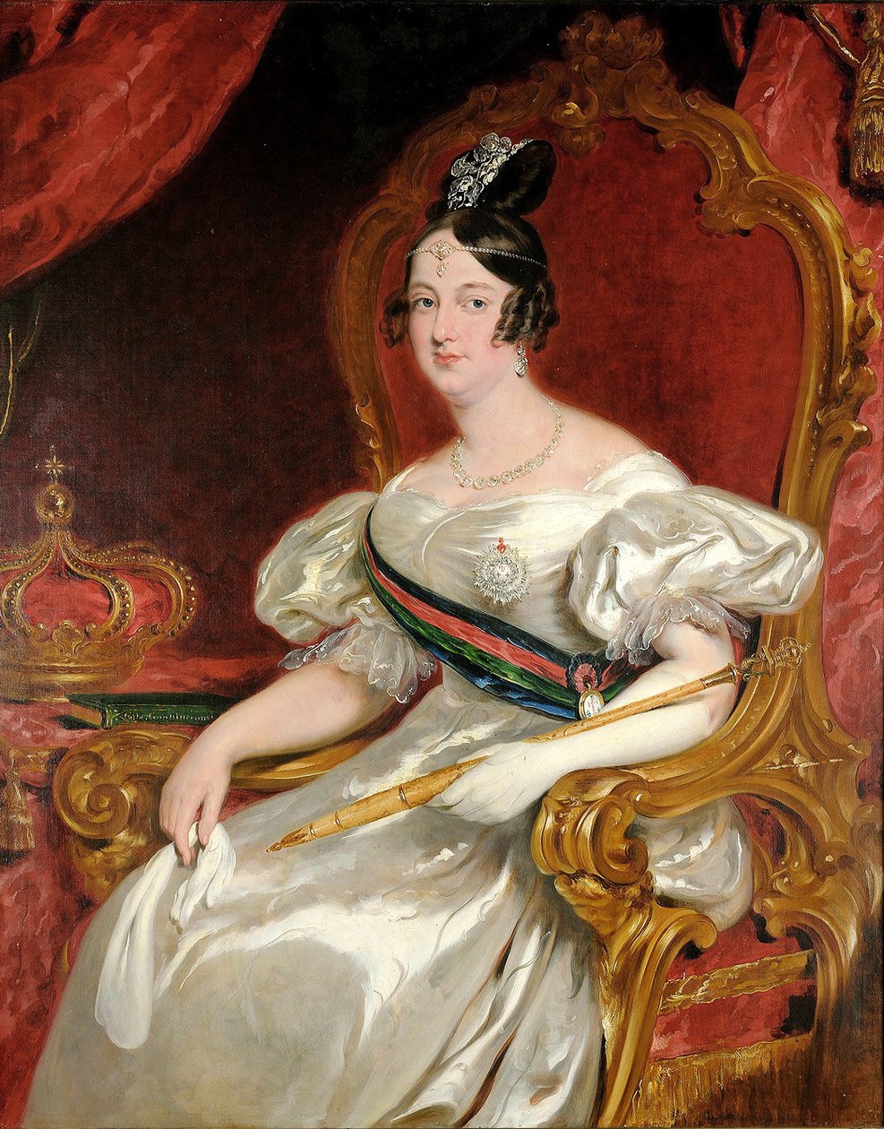 Portræt af D. Maria II, dronning af Portugal 1819-1853 af John Simpson