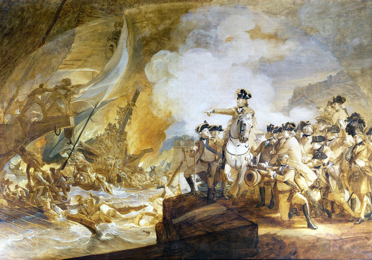 Belejringen og befrielsen af Gibraltar, 14. september 1782, ca.1783 af John Singleton Copley