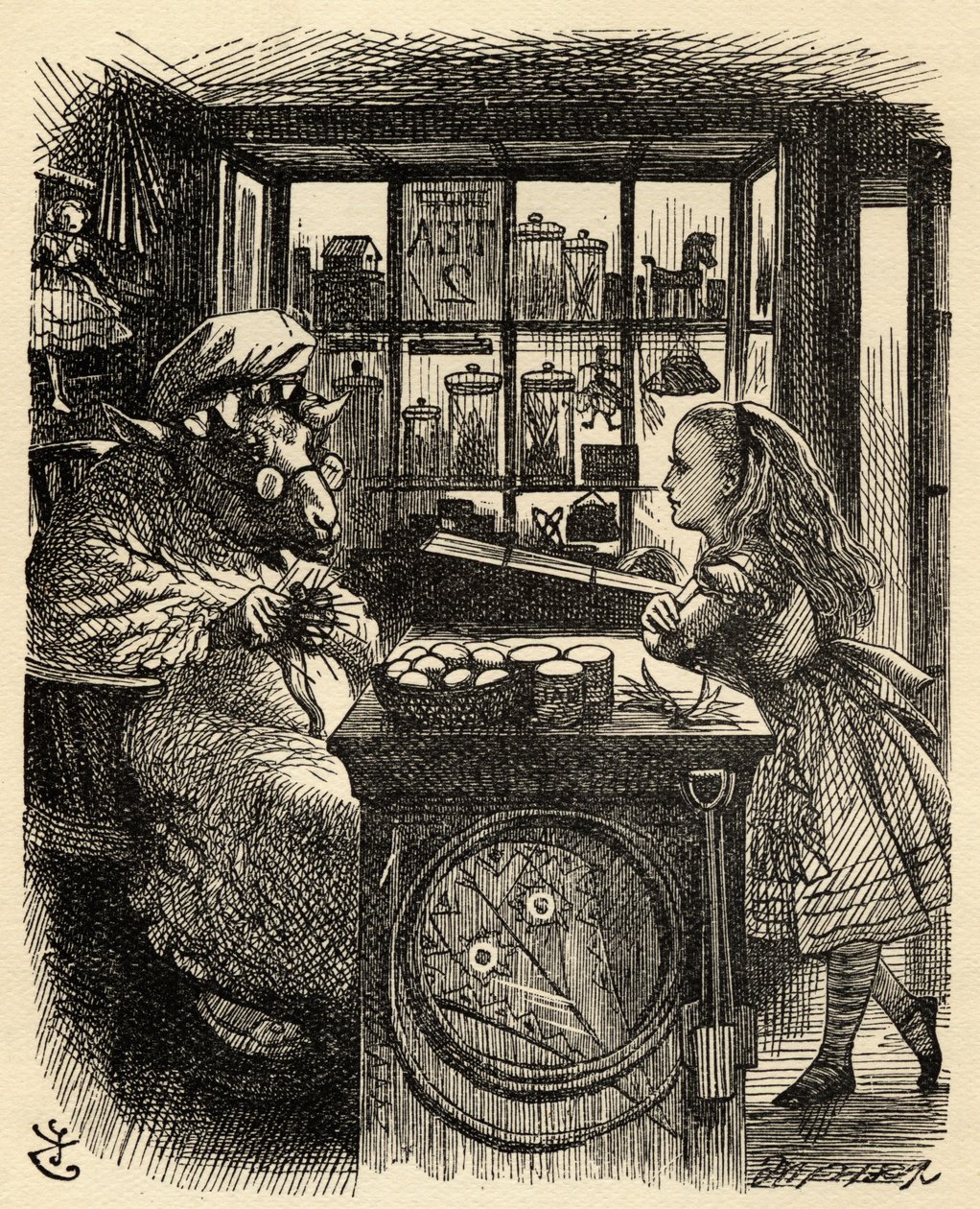 Alice and the Knitting Sheep, illustration fra 