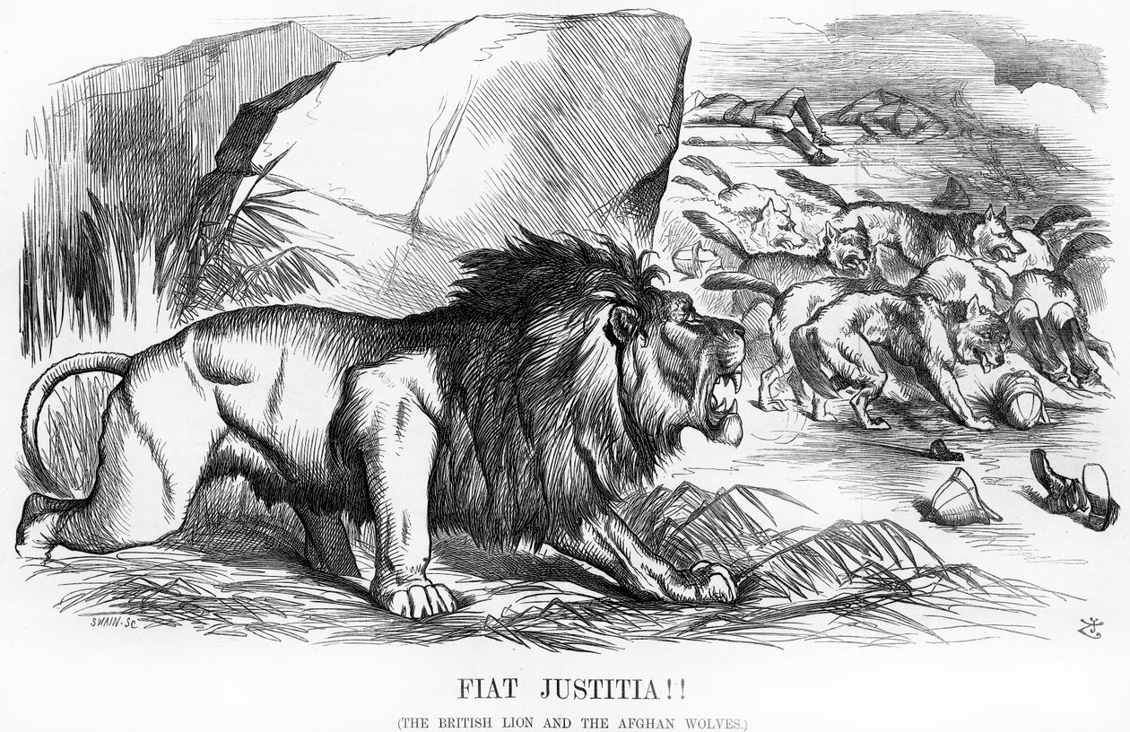 Fiat Justitia! Den britiske løve og de afghanske ulve, tegneserie fra 