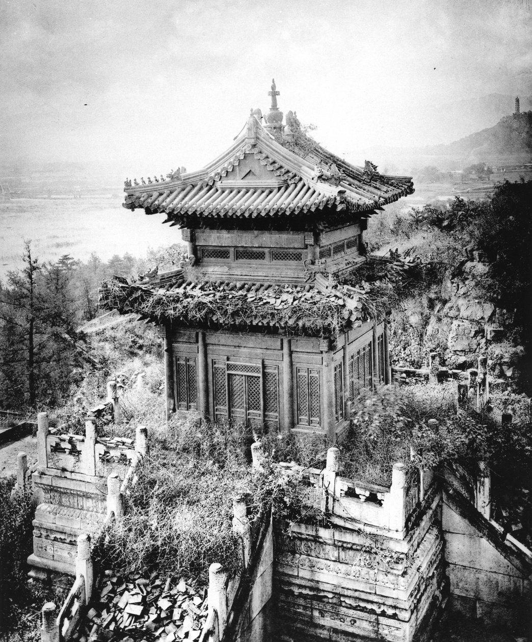 Baoyun-bronzepavillonen i sommerpaladset, Beijing, ca.1867-72 af John Thomson