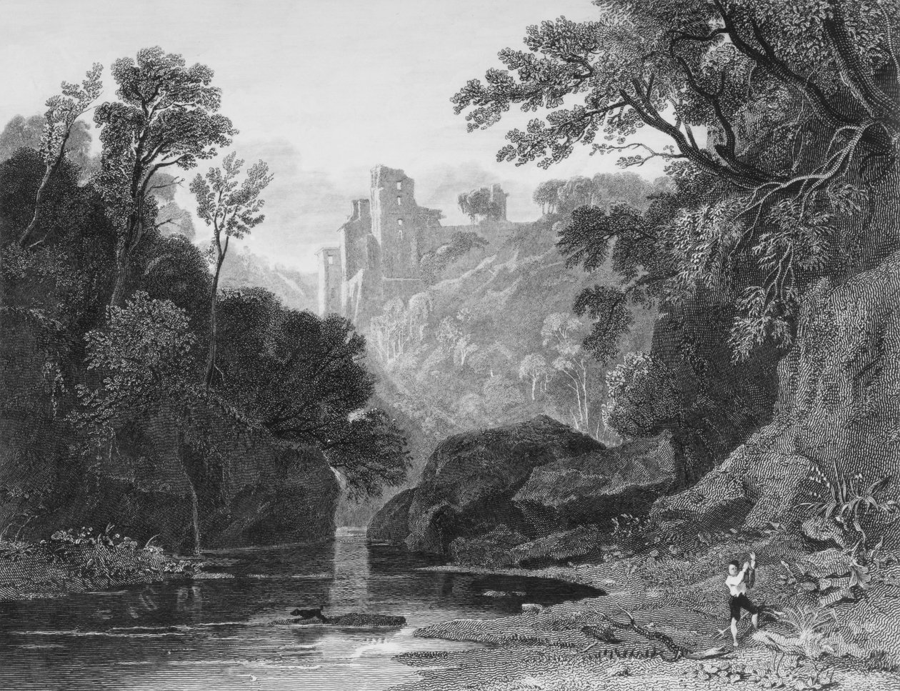 Udsigt over Roslin Castle af John Thomson