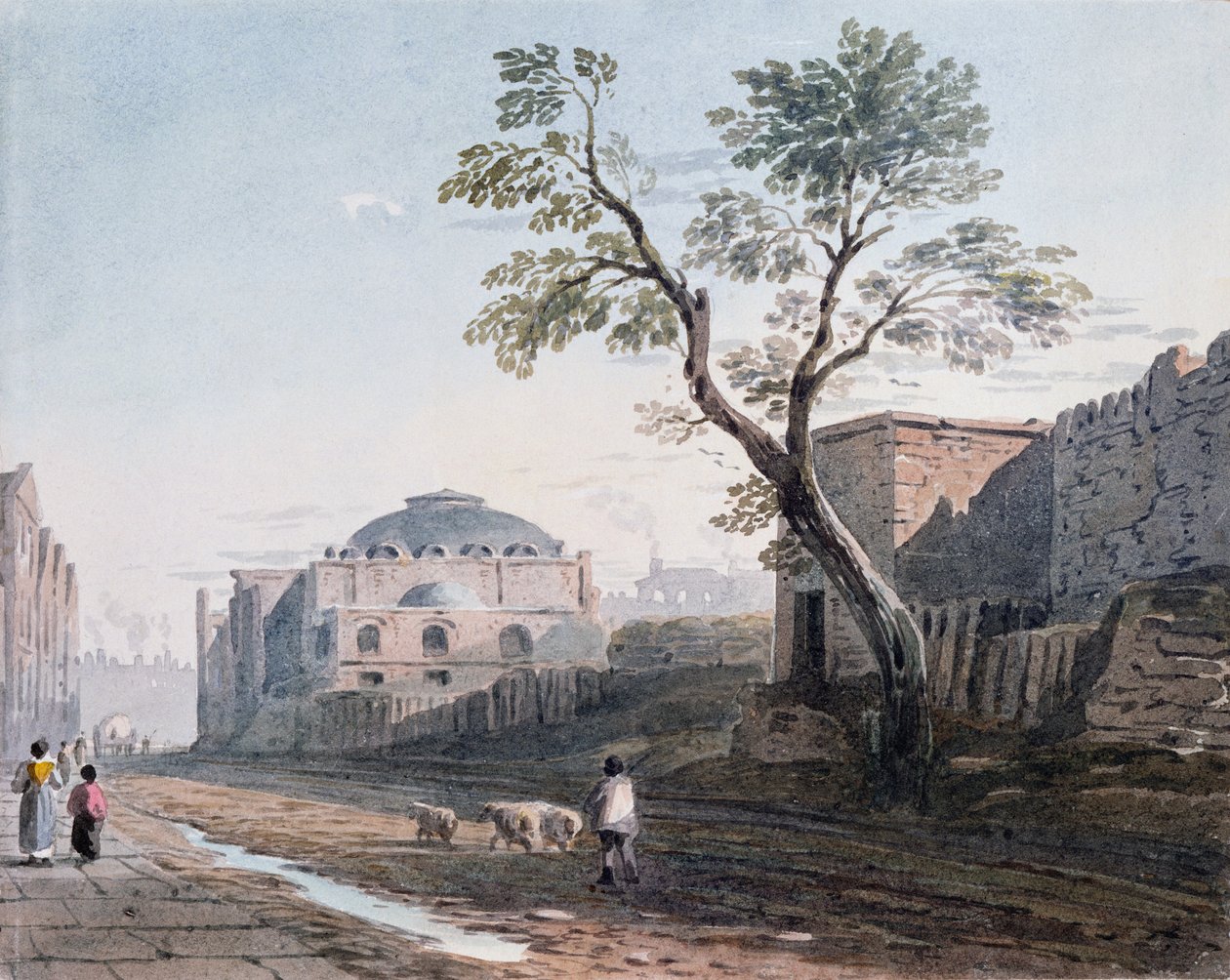 Scotch Church og resterne af London Wall, 1818 af John Varley
