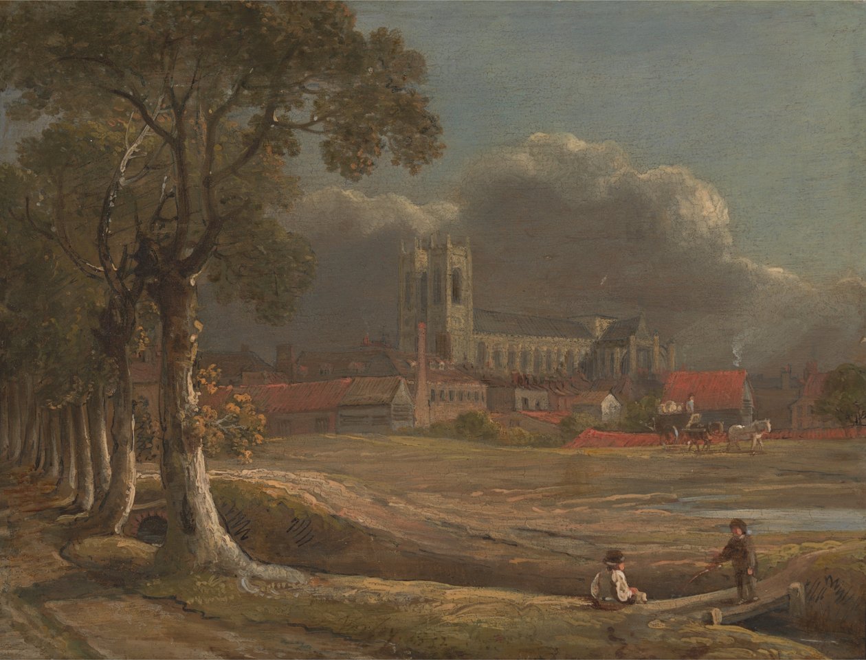 Westminster Abbey fra Tothill Fields af John Varley
