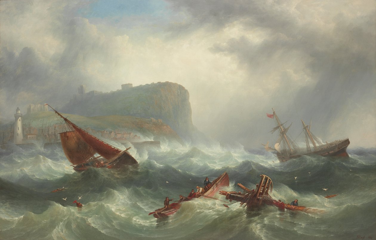 Vrag ud for Scarborough, 1863 af John Warkup Swift