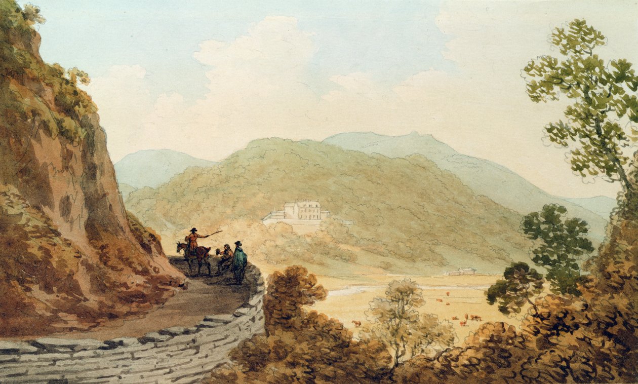 Tan y Bwlch, 1793 (pen og blæk med wc på papir) af John Warwick Smith