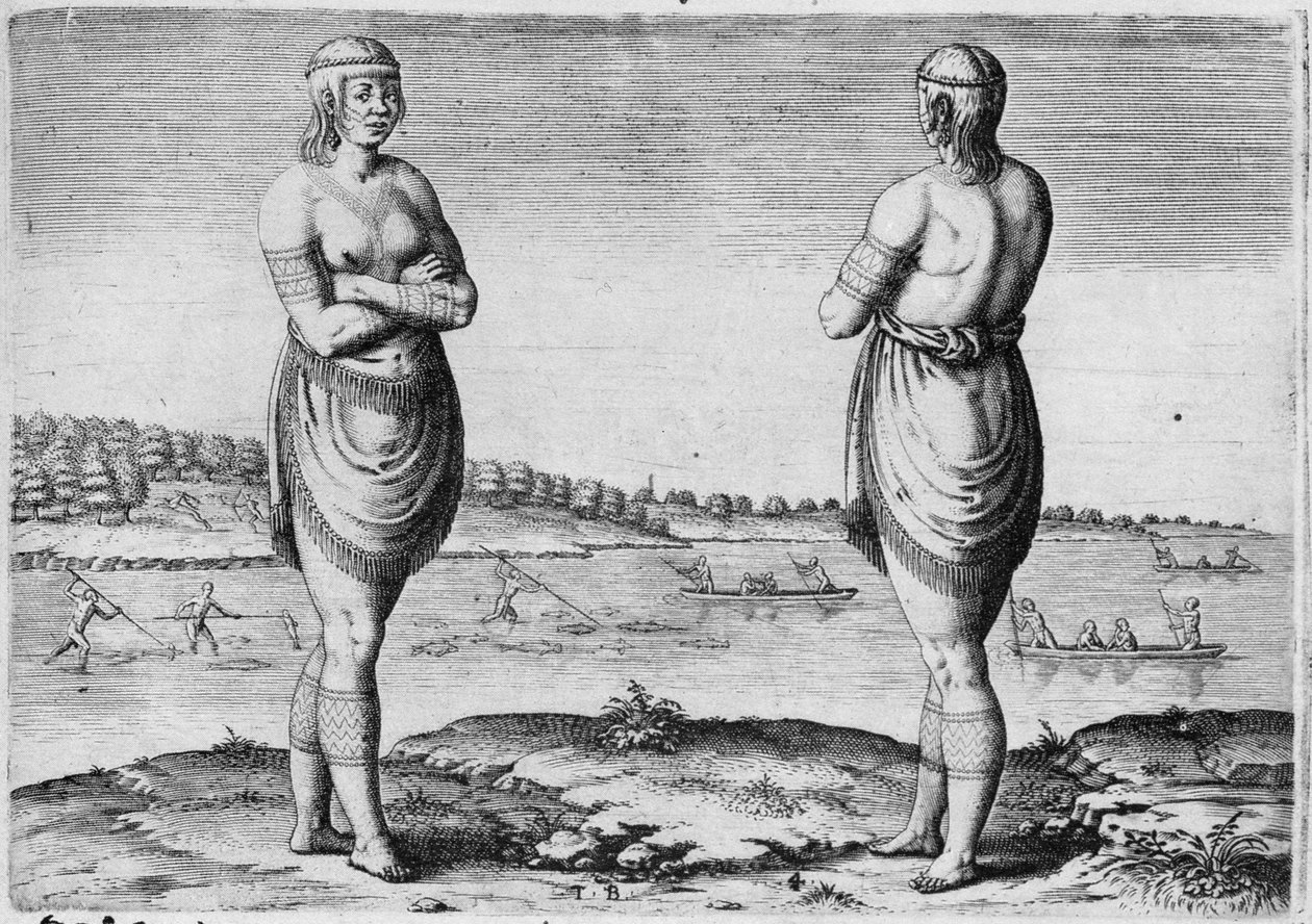 Indian Woman of Secoton, graveret af Theodor de Bry (1528-1598) af John White