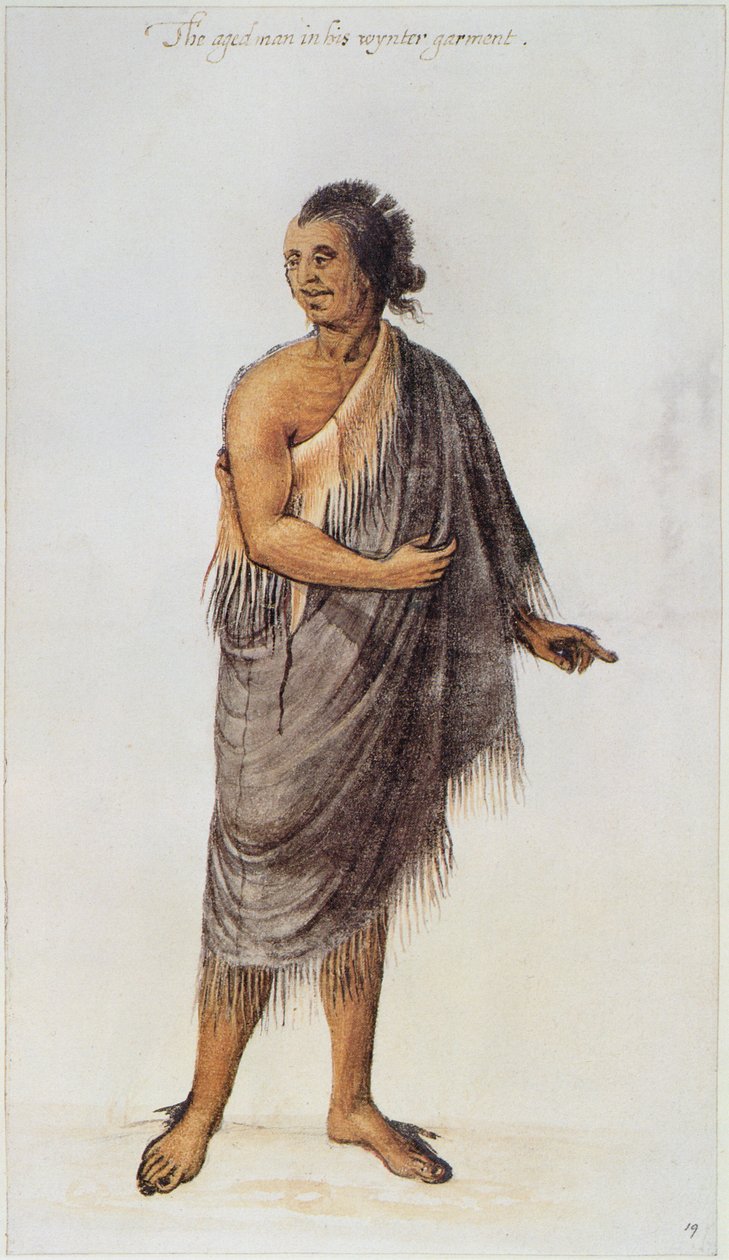 Gammel indisk mand (farve litho) af John White