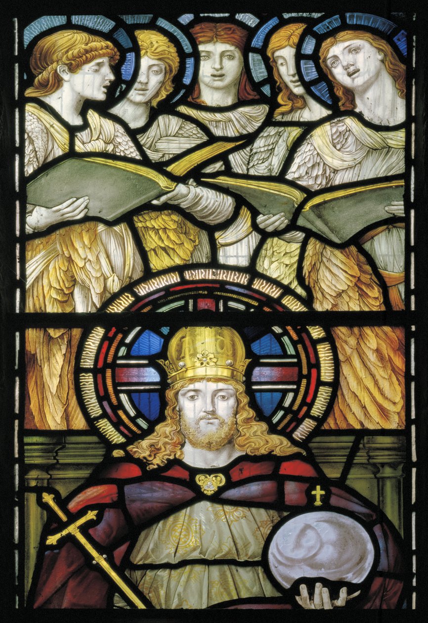 Kristus i Majestæt, Te Deum, Østvindue c.1888 af John William Brown