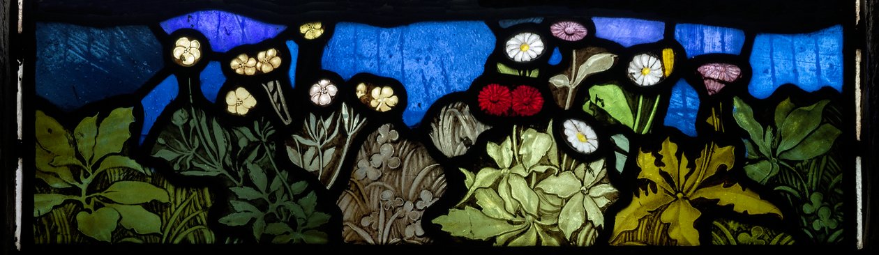 Blomsterdetalje, Te Deum, østvindue, ca. 1888 af John William Brown