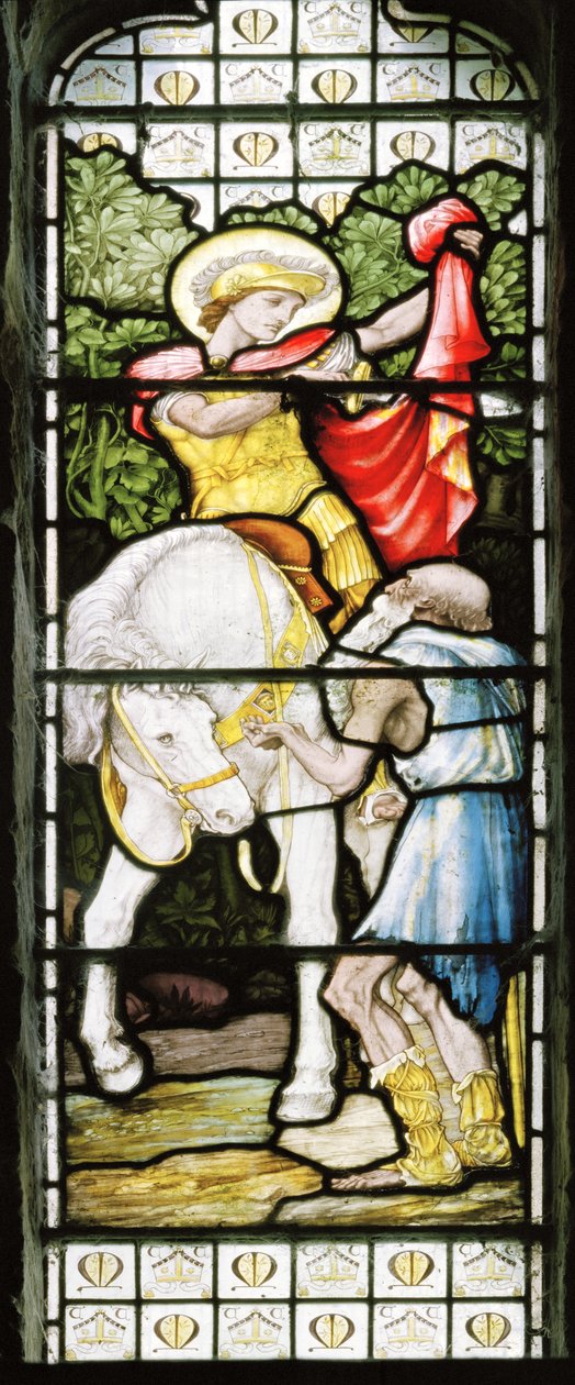 Litchborough, St. Martin, James Powell & Sons, John William Brown (1842-1928), St. Martin deler sin kappe, 1883 af John William Brown