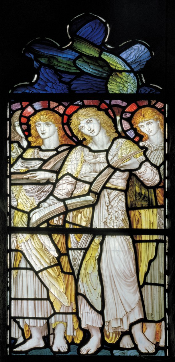 Singing Angels, Te Deum, East Window, ca. 1888 af John William Brown