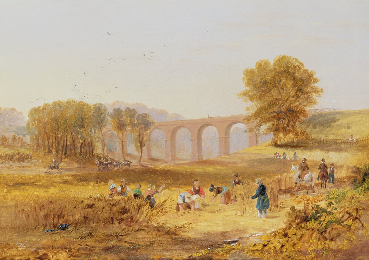 Corby Viaduct, Newcastle and Carlisle Railway, 1836 af John Wilson Carmichael