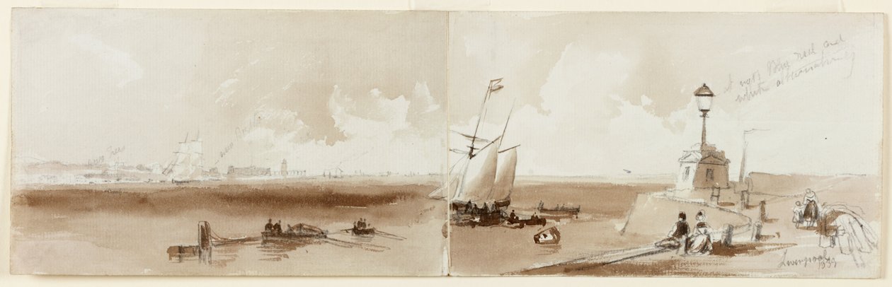 Liverpool (blyant og akvarel på papir (to stykker)) af John Wilson Carmichael