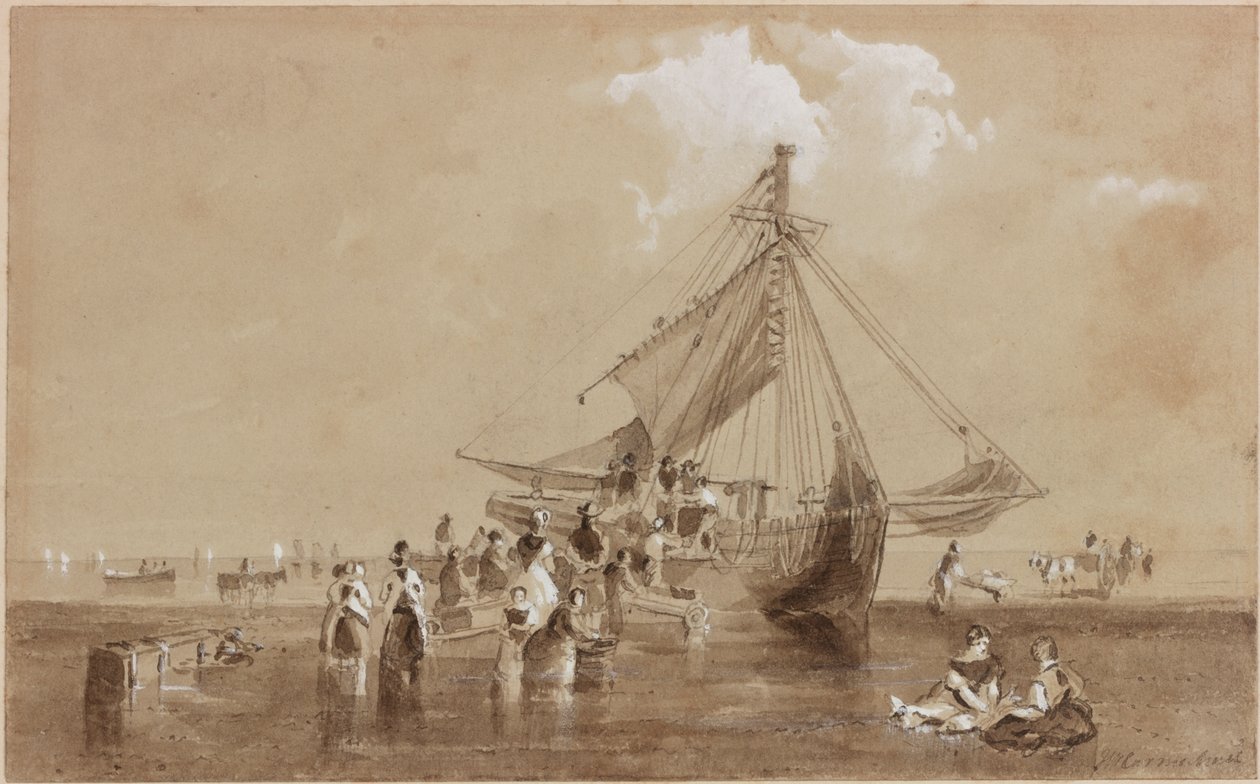 On the Beach at Redcar (kropsfarve) af John Wilson Carmichael