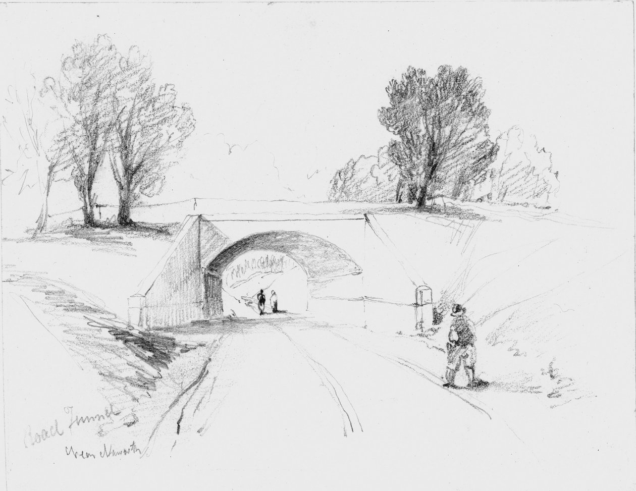 Vejtunnel nær Naworth, 1836 af John Wilson Carmichael