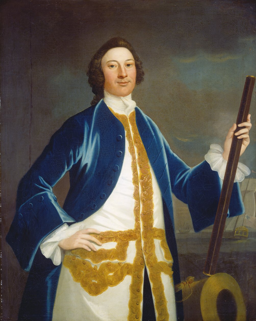 Uidentificeret britisk flådeofficer, ca. 1745 af John Wollaston