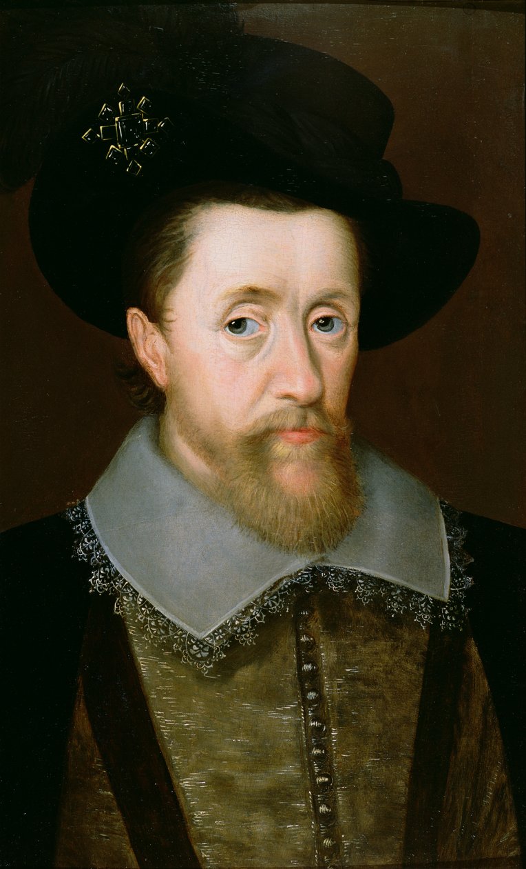 Portræt af James VI af Skotland og I af England (1566-1625) af John de Critz